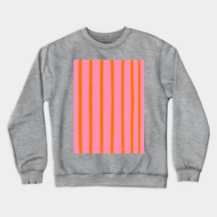 Pink and Orange Brushstroke Stripes Crewneck Sweatshirt